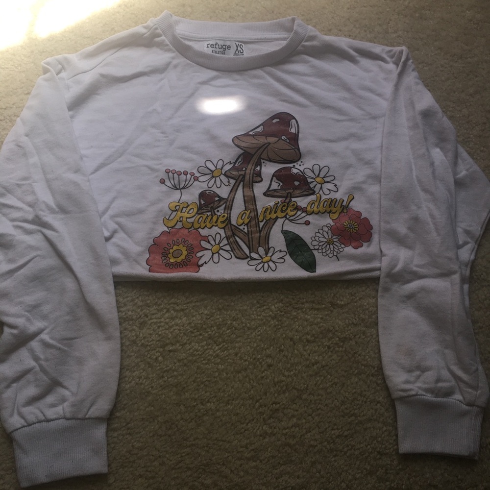 Refuge athletics graphic long sleeve crop top